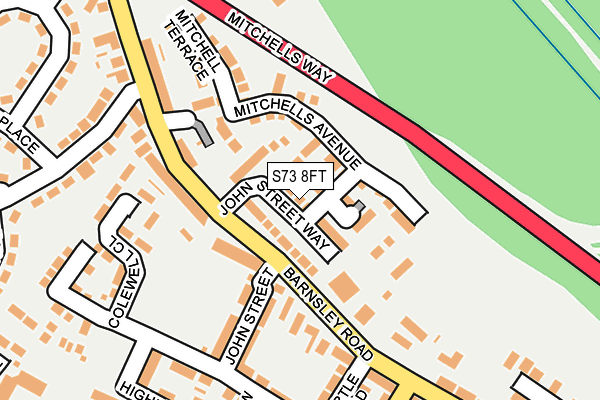 S73 8FT map - OS OpenMap – Local (Ordnance Survey)