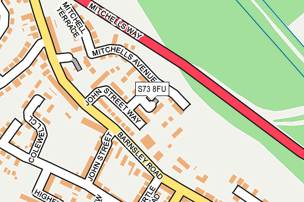 S73 8FU map - OS OpenMap – Local (Ordnance Survey)