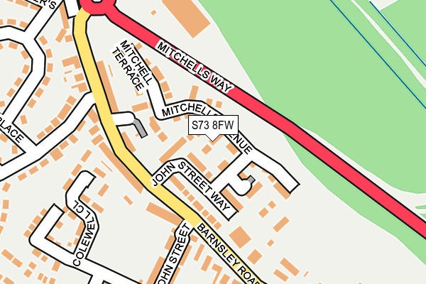 S73 8FW map - OS OpenMap – Local (Ordnance Survey)