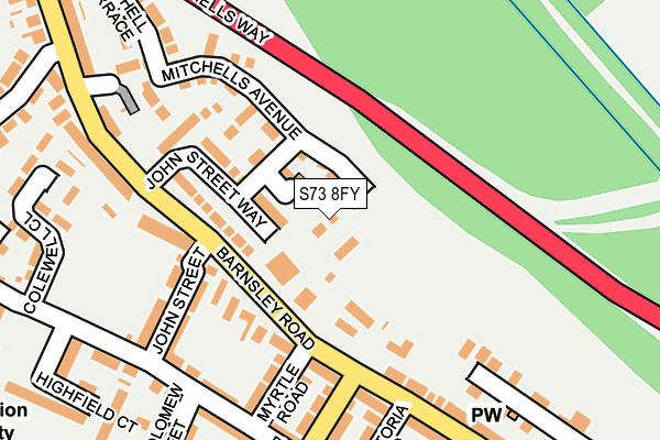 S73 8FY map - OS OpenMap – Local (Ordnance Survey)