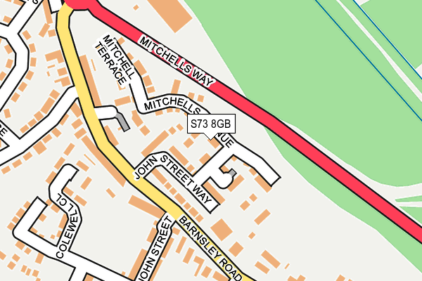 S73 8GB map - OS OpenMap – Local (Ordnance Survey)