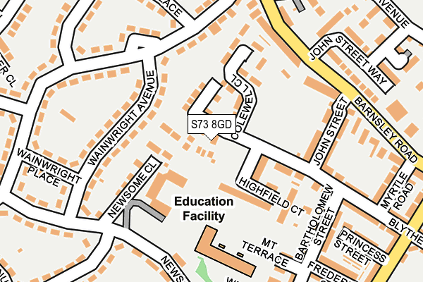 S73 8GD map - OS OpenMap – Local (Ordnance Survey)