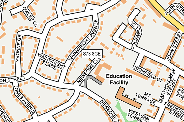 S73 8GE map - OS OpenMap – Local (Ordnance Survey)