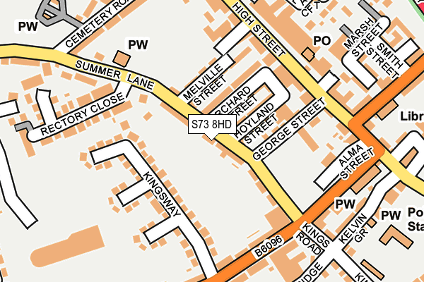 S73 8HD map - OS OpenMap – Local (Ordnance Survey)