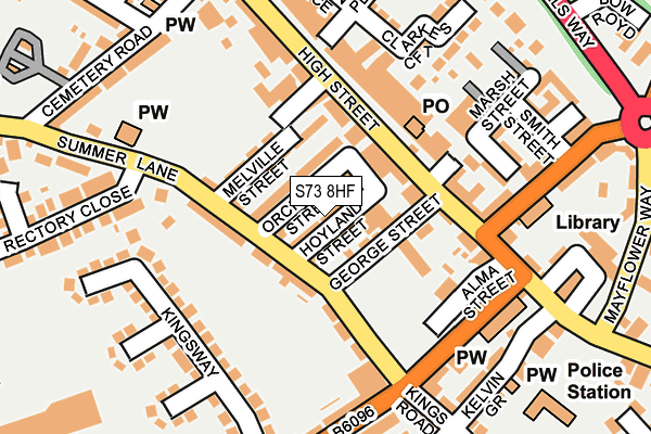 S73 8HF map - OS OpenMap – Local (Ordnance Survey)