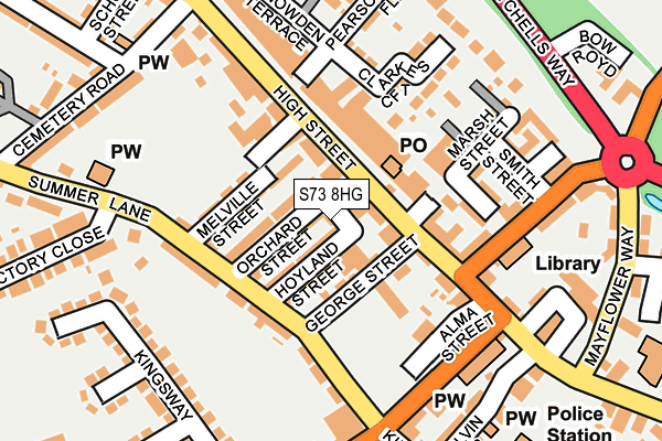 S73 8HG map - OS OpenMap – Local (Ordnance Survey)