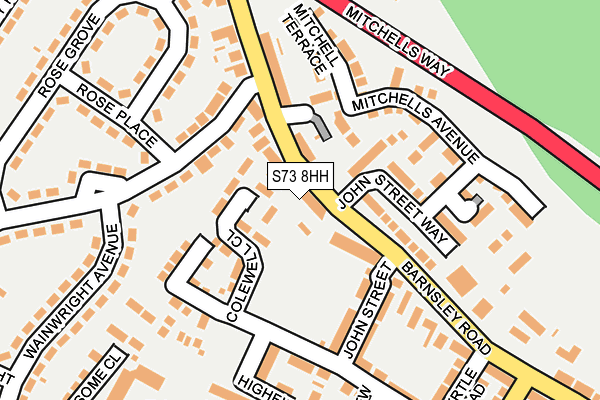 S73 8HH map - OS OpenMap – Local (Ordnance Survey)