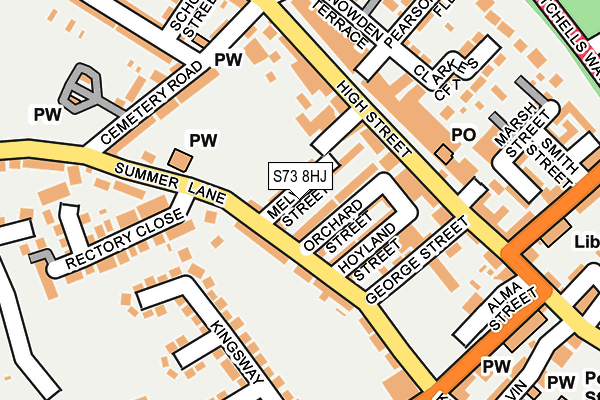 S73 8HJ map - OS OpenMap – Local (Ordnance Survey)