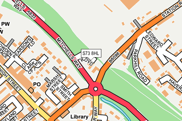 S73 8HL map - OS OpenMap – Local (Ordnance Survey)