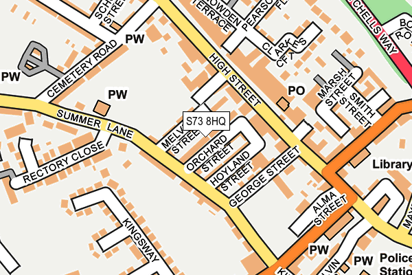 S73 8HQ map - OS OpenMap – Local (Ordnance Survey)