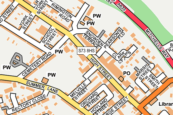 S73 8HS map - OS OpenMap – Local (Ordnance Survey)