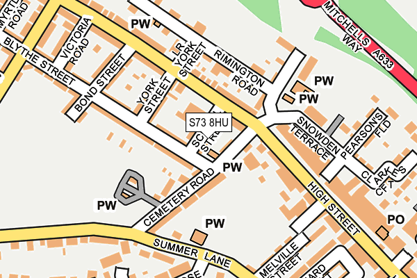 S73 8HU map - OS OpenMap – Local (Ordnance Survey)