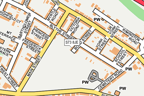 S73 8JE map - OS OpenMap – Local (Ordnance Survey)