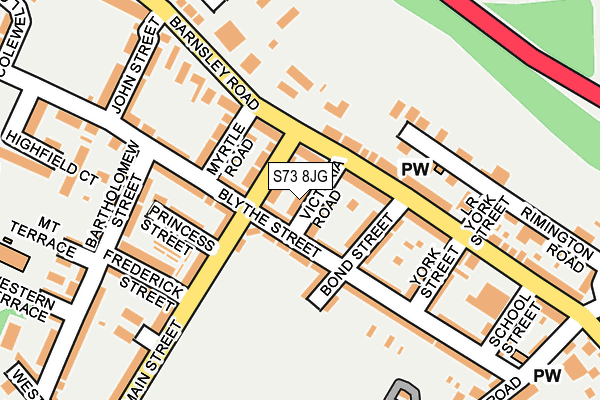 S73 8JG map - OS OpenMap – Local (Ordnance Survey)