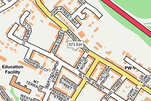 S73 8JH map - OS OpenMap – Local (Ordnance Survey)