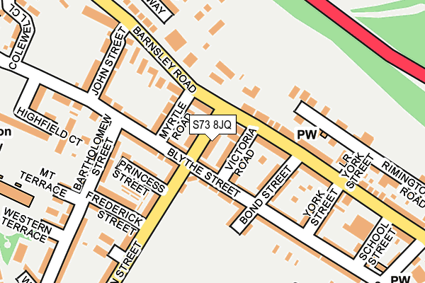 S73 8JQ map - OS OpenMap – Local (Ordnance Survey)