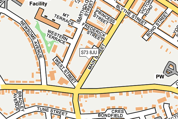 S73 8JU map - OS OpenMap – Local (Ordnance Survey)