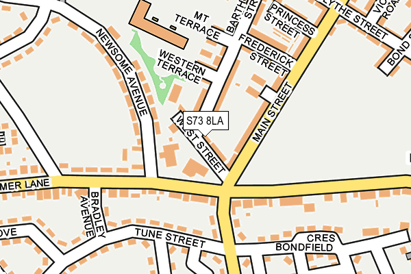 S73 8LA map - OS OpenMap – Local (Ordnance Survey)