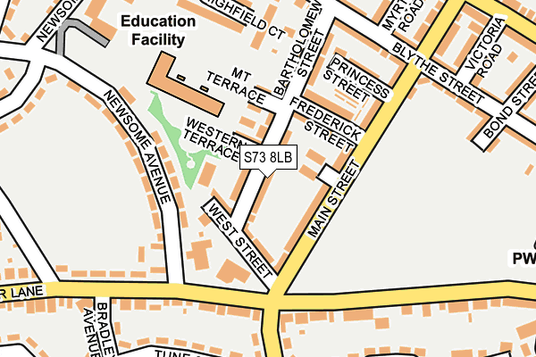 S73 8LB map - OS OpenMap – Local (Ordnance Survey)