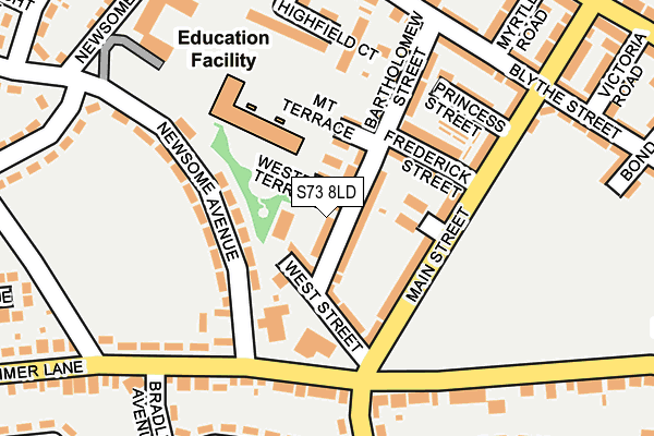 S73 8LD map - OS OpenMap – Local (Ordnance Survey)