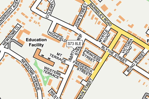 S73 8LE map - OS OpenMap – Local (Ordnance Survey)
