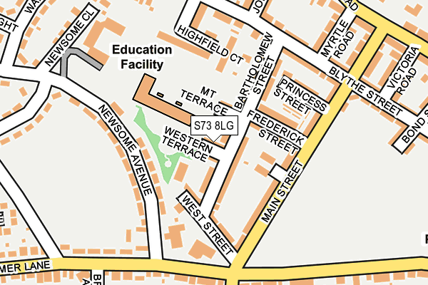 S73 8LG map - OS OpenMap – Local (Ordnance Survey)