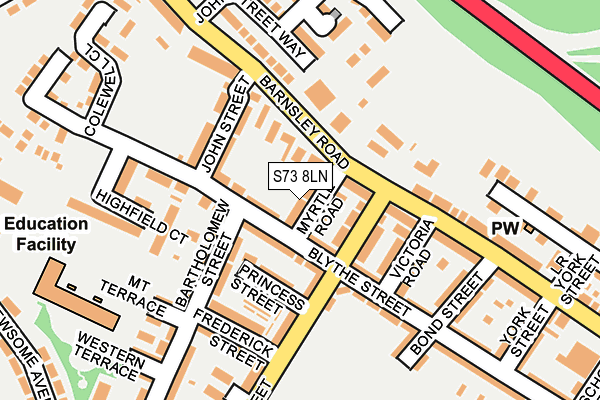 S73 8LN map - OS OpenMap – Local (Ordnance Survey)