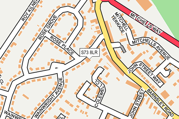 S73 8LR map - OS OpenMap – Local (Ordnance Survey)