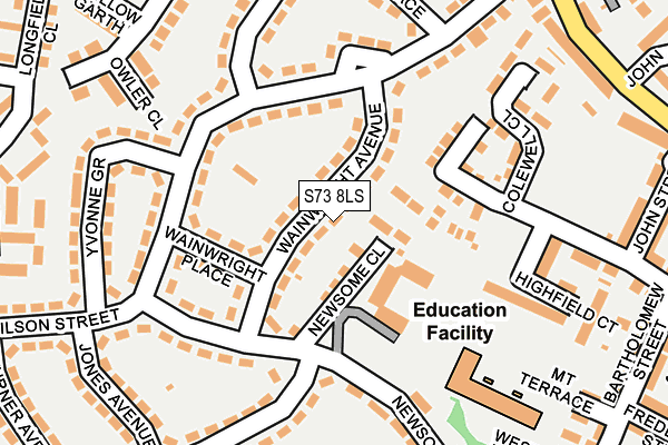 S73 8LS map - OS OpenMap – Local (Ordnance Survey)