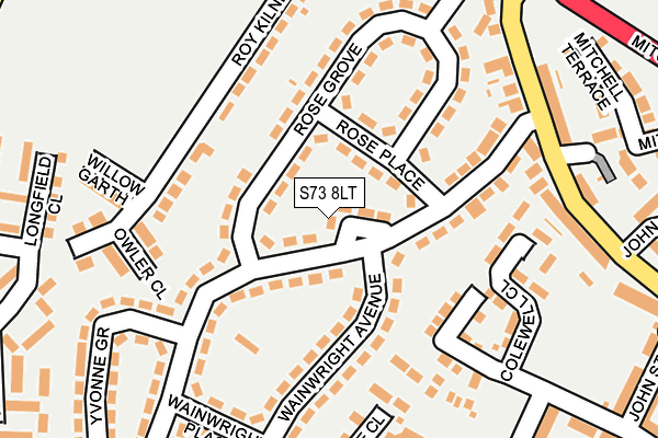 S73 8LT map - OS OpenMap – Local (Ordnance Survey)