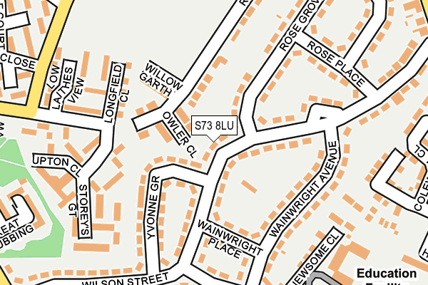 S73 8LU map - OS OpenMap – Local (Ordnance Survey)