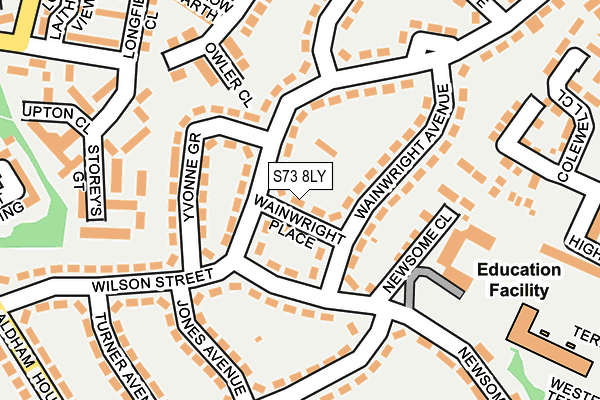 S73 8LY map - OS OpenMap – Local (Ordnance Survey)