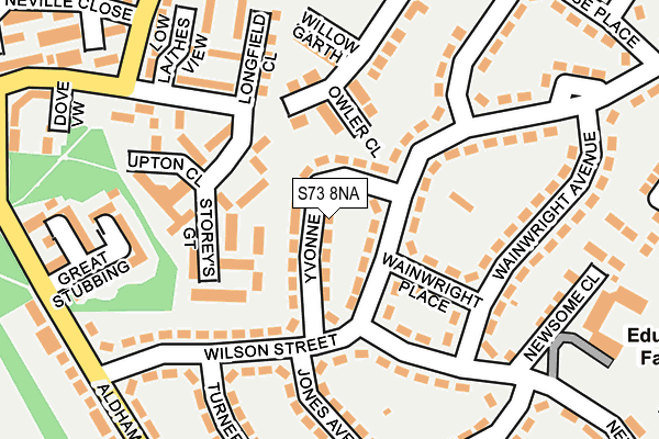 S73 8NA map - OS OpenMap – Local (Ordnance Survey)