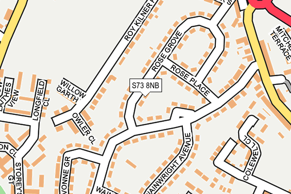 S73 8NB map - OS OpenMap – Local (Ordnance Survey)