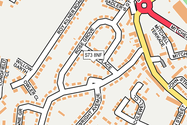 S73 8NF map - OS OpenMap – Local (Ordnance Survey)