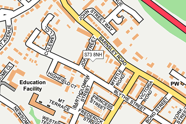 S73 8NH map - OS OpenMap – Local (Ordnance Survey)