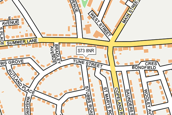 S73 8NR map - OS OpenMap – Local (Ordnance Survey)