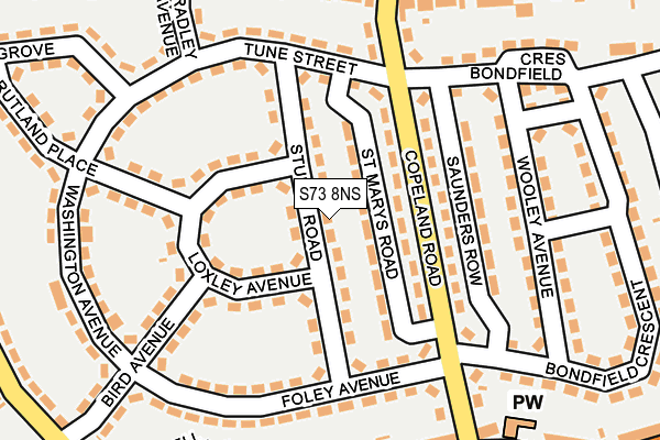 S73 8NS map - OS OpenMap – Local (Ordnance Survey)