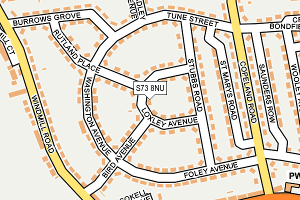 S73 8NU map - OS OpenMap – Local (Ordnance Survey)