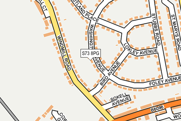 S73 8PG map - OS OpenMap – Local (Ordnance Survey)