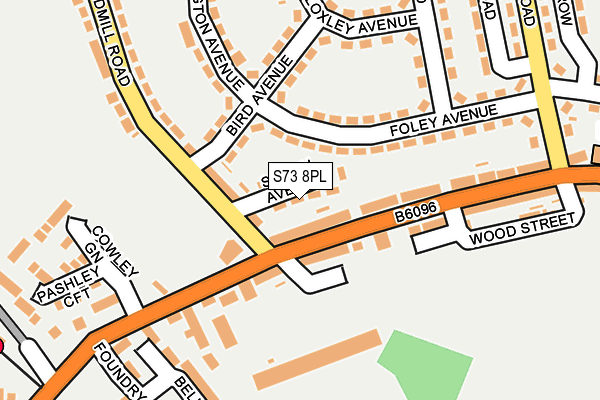 S73 8PL map - OS OpenMap – Local (Ordnance Survey)
