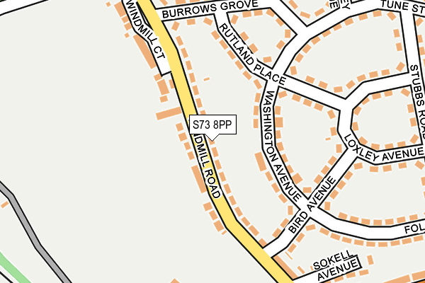 S73 8PP map - OS OpenMap – Local (Ordnance Survey)
