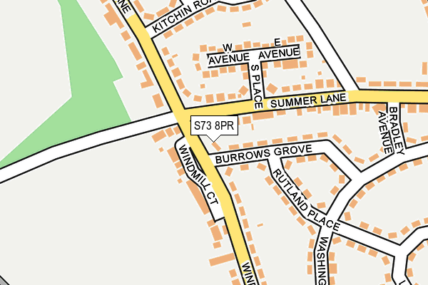 S73 8PR map - OS OpenMap – Local (Ordnance Survey)