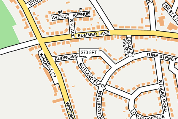S73 8PT map - OS OpenMap – Local (Ordnance Survey)