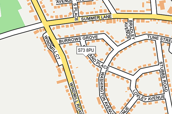 S73 8PU map - OS OpenMap – Local (Ordnance Survey)