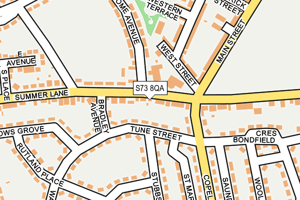 S73 8QA map - OS OpenMap – Local (Ordnance Survey)