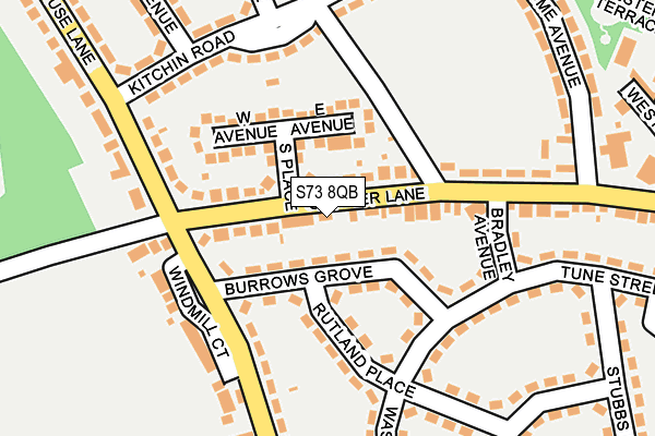 S73 8QB map - OS OpenMap – Local (Ordnance Survey)