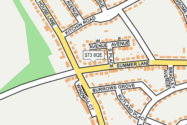 S73 8QE map - OS OpenMap – Local (Ordnance Survey)