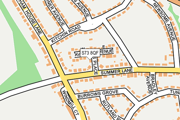 S73 8QF map - OS OpenMap – Local (Ordnance Survey)