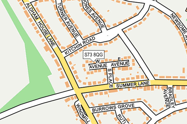 S73 8QG map - OS OpenMap – Local (Ordnance Survey)
